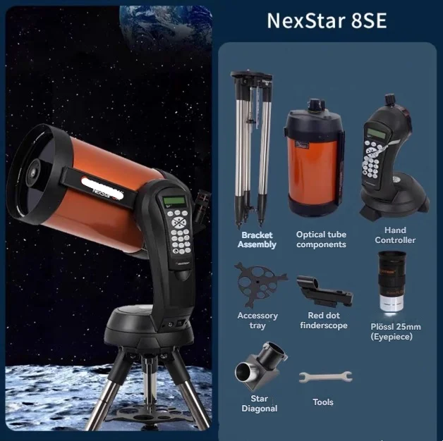 8SE Astronomical Telescope Intelligent Automatic Star Search Professional Stargazing High Magnification HD