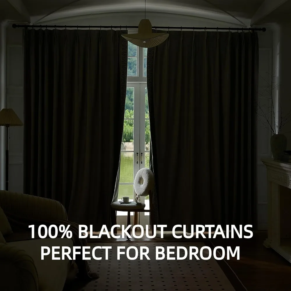 Tende plissettate pizzicate grigie di lusso con nastro adesivo, tende dal pavimento al soffitto per porte e finestre, 50 larghe x 96 lunghe