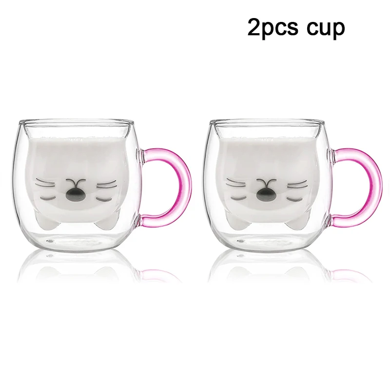 Set De 2 Tasses À Chat Tasse À Thé 250Ml En Verre Double Paroi Tasse À Set De 2 Tasses À Chat Tasse À Thé 250Ml En Verre Double Paroi Tasse À