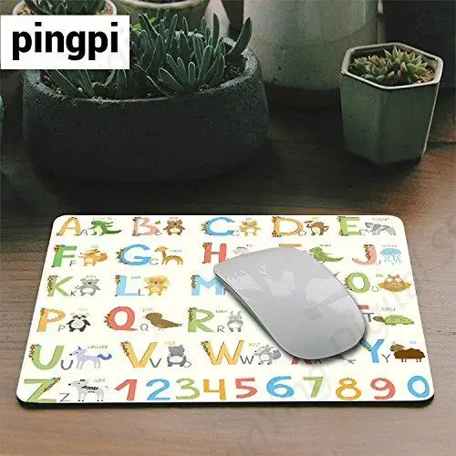 Tapis de souris antidérapant avec lettres de A à Z, 25x30cm, accessoire pour ordinateur portable et de bureau