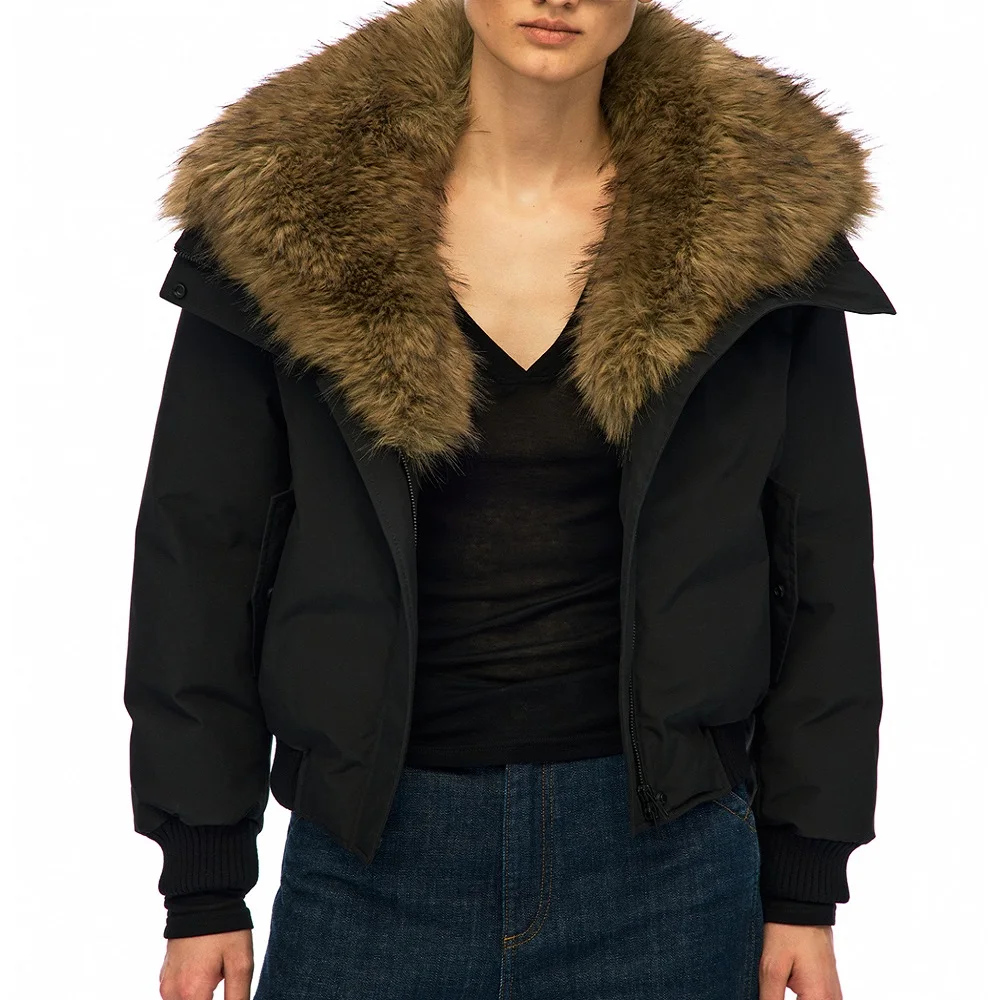 

2026 Women's Winter Jacket/Coat with Large Fur Collar, Loose Fit, Casual Women's Outerwear, Y2K New Fashion Versatile Top bra