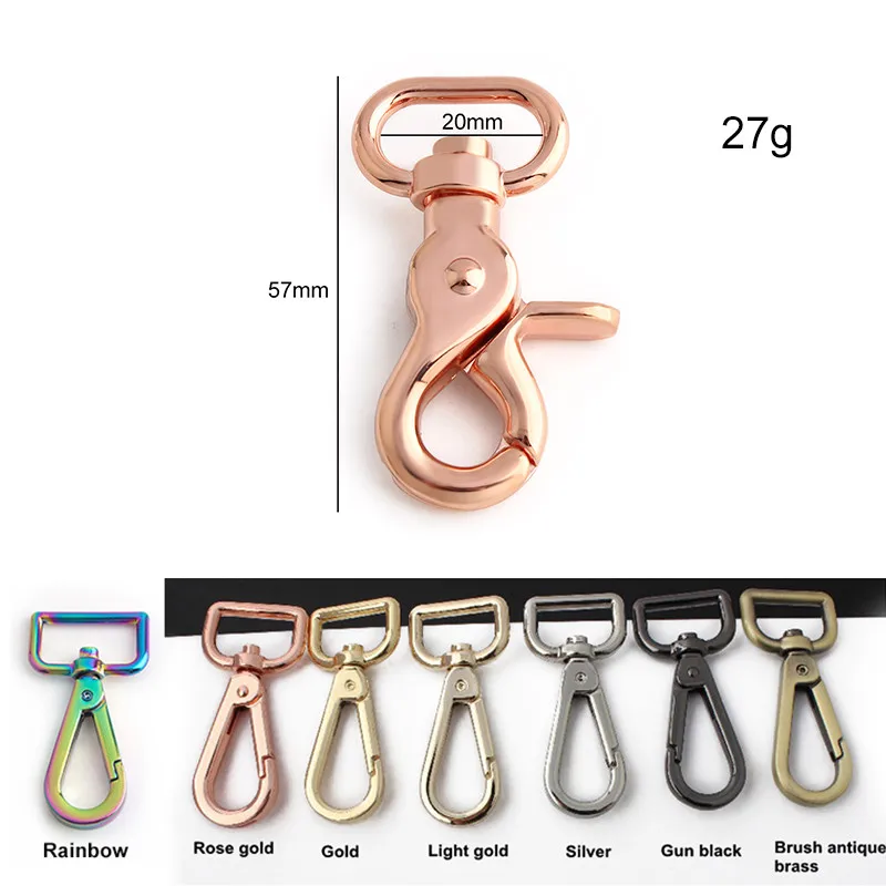 

Nolvo World 5-20-100 шт., 4 цвета, 56*20 мм, 3/4 дюйма, мощные аксессуары для сумок и кошельков, поворотные застежки для ошейников и цепочек для собак