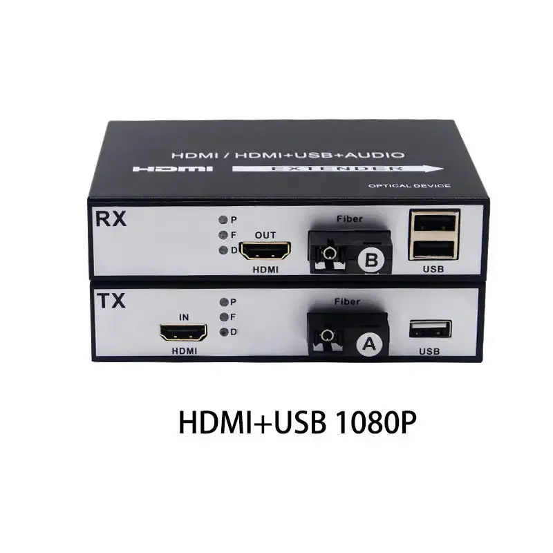 1 pair 1080P HDMI-USB Optical Converters 1-channel with USB Fiber Optic Video Extender  20KM SC video Transceiver optical termin