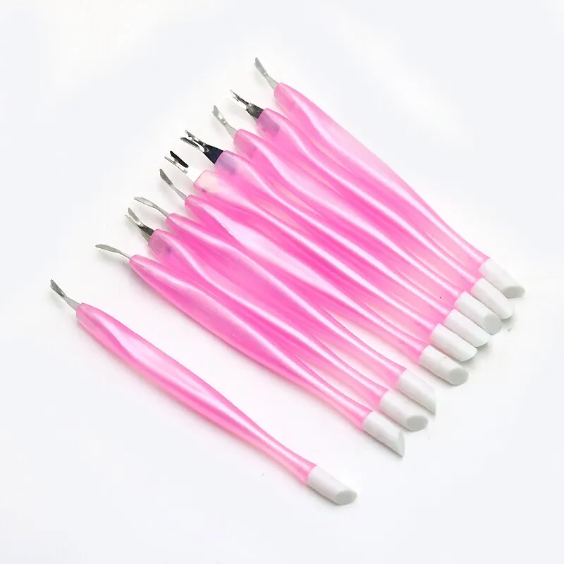 2 Ways Manicure Nail Cuticle UV Gel Polish Pusher Remover Trimmer Stainless Steel Pedicure Dead Skin Cuticle Care Tools