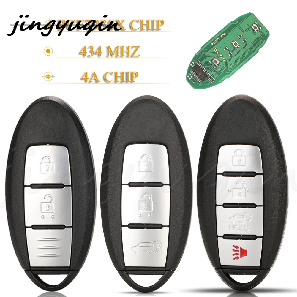

jingyuqin 2/3/4 Buttons Car Remote Key 433.92Mhz 4A Chip For Nissan X-Trail Qashqai Pulsar S180144102 S180144104 S180144106