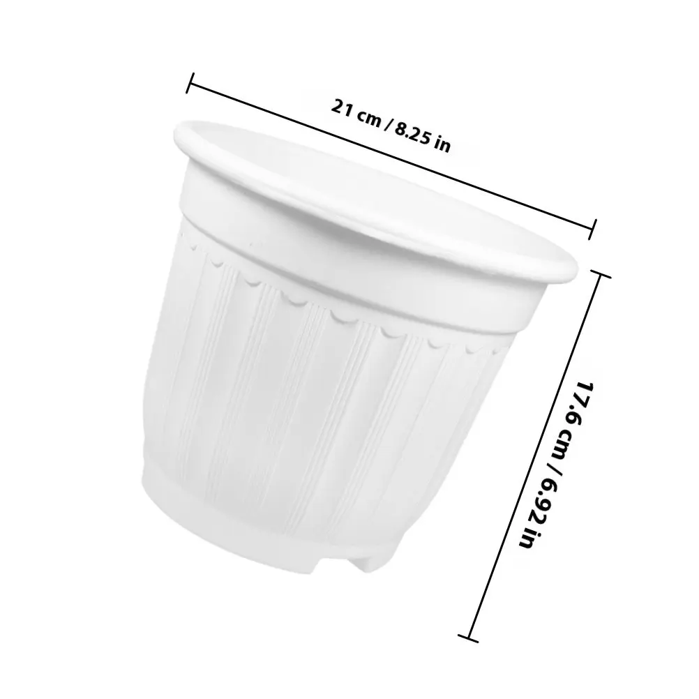Elegant Roman Column Resin Flower Pot Tall White 21 Cm Od 17.6 Cm H Weatherproof Lightweight Planter for Succulents Orchids