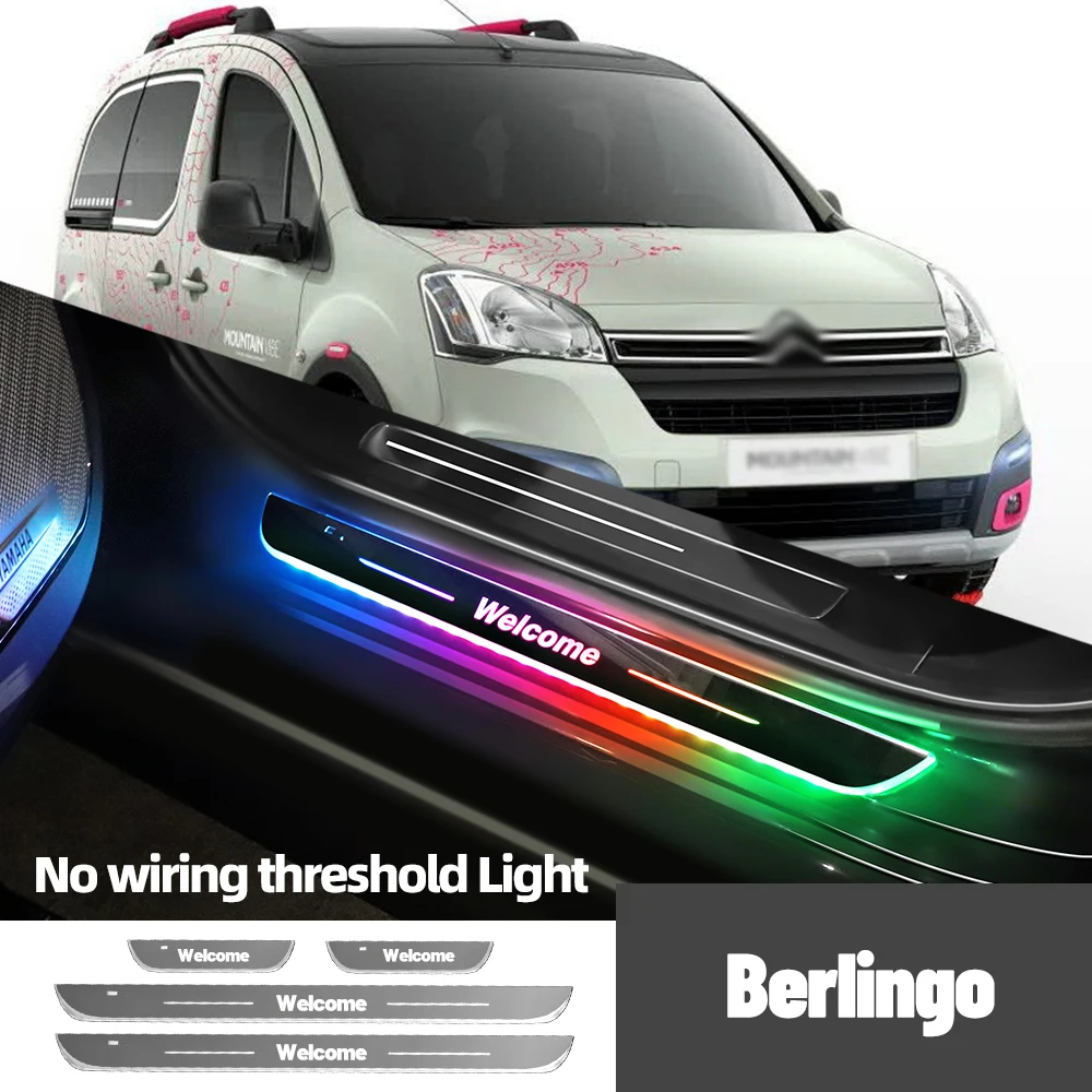 

For Citroen Berlingo 1996-2023 2017 2019 2020 Car Door Sill Light Customized Logo LED Welcome Threshold Pedal Lamp Accessories