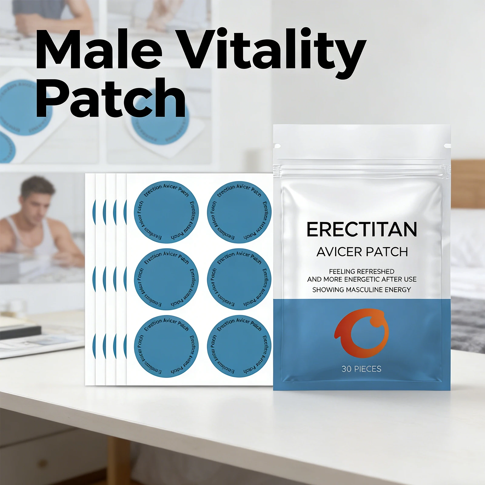 Men Wellness Care Daily Male Vitality Patch Skin Friendly Support Stamina Long Lasting Comfortable External Patch Abdominal Care