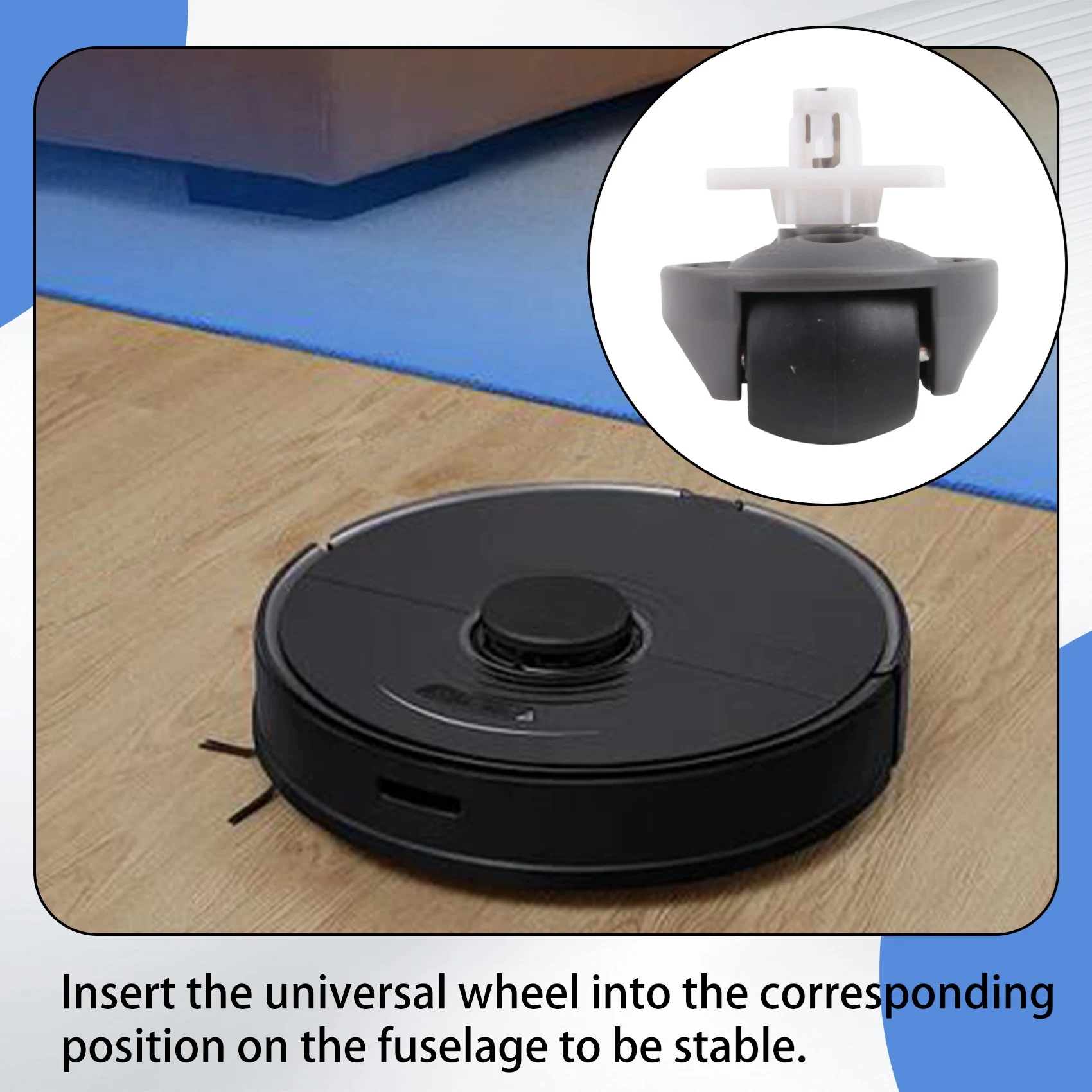 A23T Front Wheel for Roborock S7 S7maxv Ultra S8 G10 G10S G20 T7S Caster Wheel Robot Vacuum Accessories