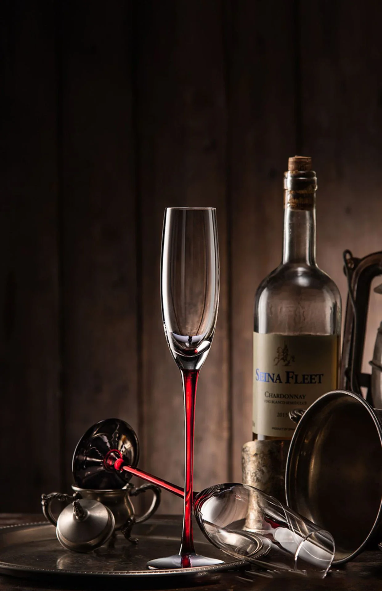 Slender Crystal Glass Champagne Flute Creative High-Stem Sparkling Wine Glass For Home Luxury Bar Wedding Gift
