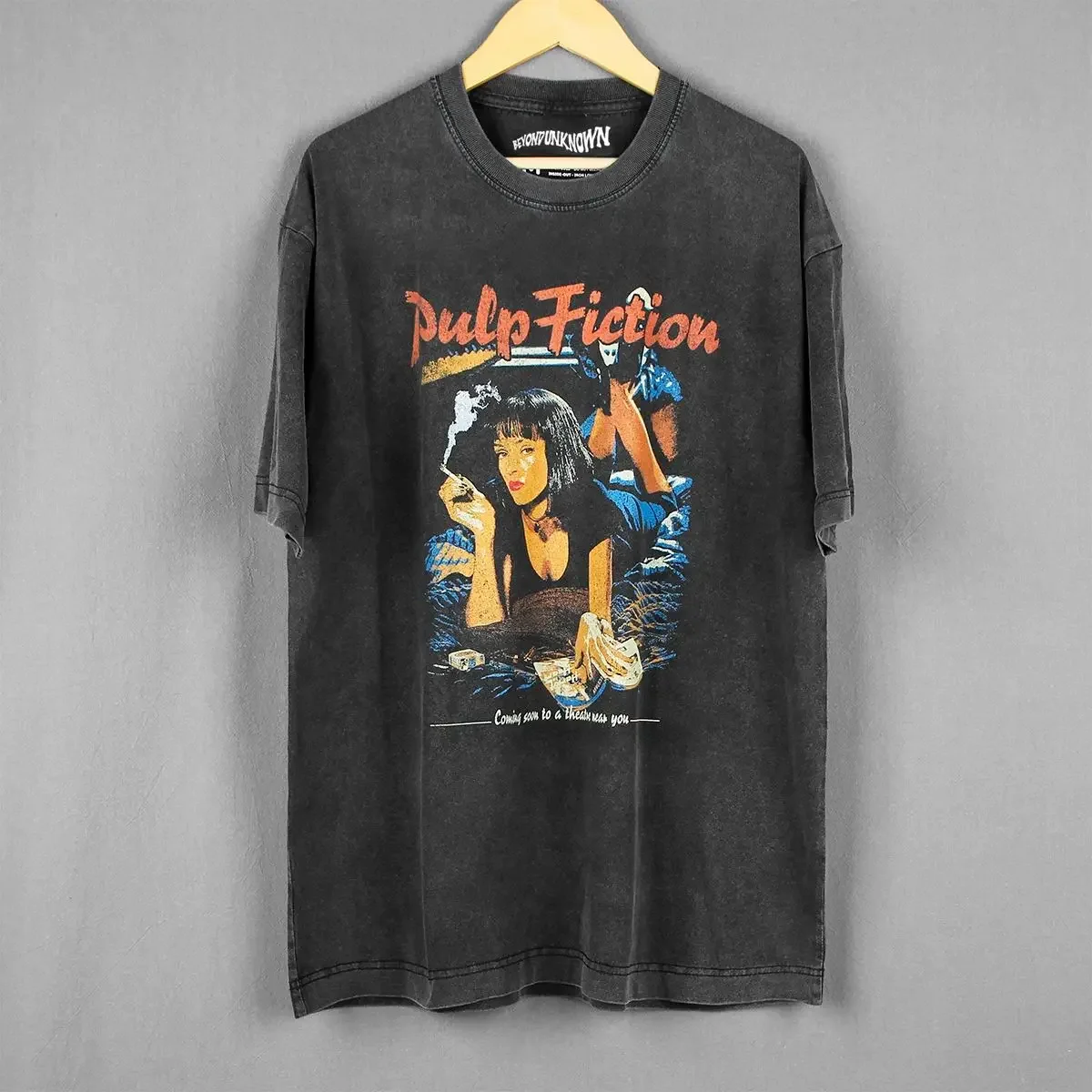 Fans Gift Black Quentin Pulp Fiction T-shirt New Retro Y2K T-shirt for Men's Women's Casual Loose Print Streetwear Unisex