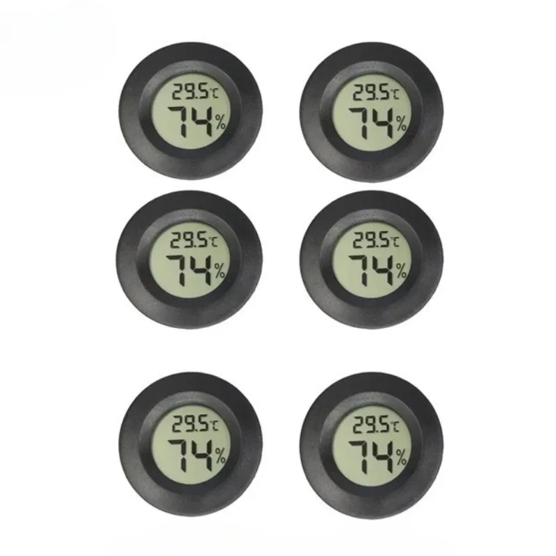 1/6PCS Mini Hygrometer Thermometer Fahrenheit of Celsius Meter Digitale LCD-monitor Binnenkamer Ronde vochtigheidstemperatuurmeter