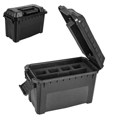 Tactical Ammo Bullet Box Ammo Pistol Storage Can Lockable Ammo Box Containers Weapons Storage Box for Pistol Magazines