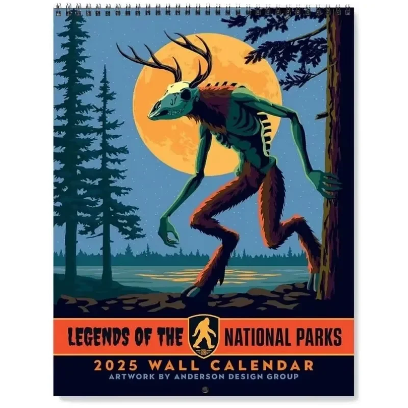 2025 WALL CALENDAR Legends Creatures Of The National Parks Painting Mythical Fantasy Animal Art Poster Print Home Decor