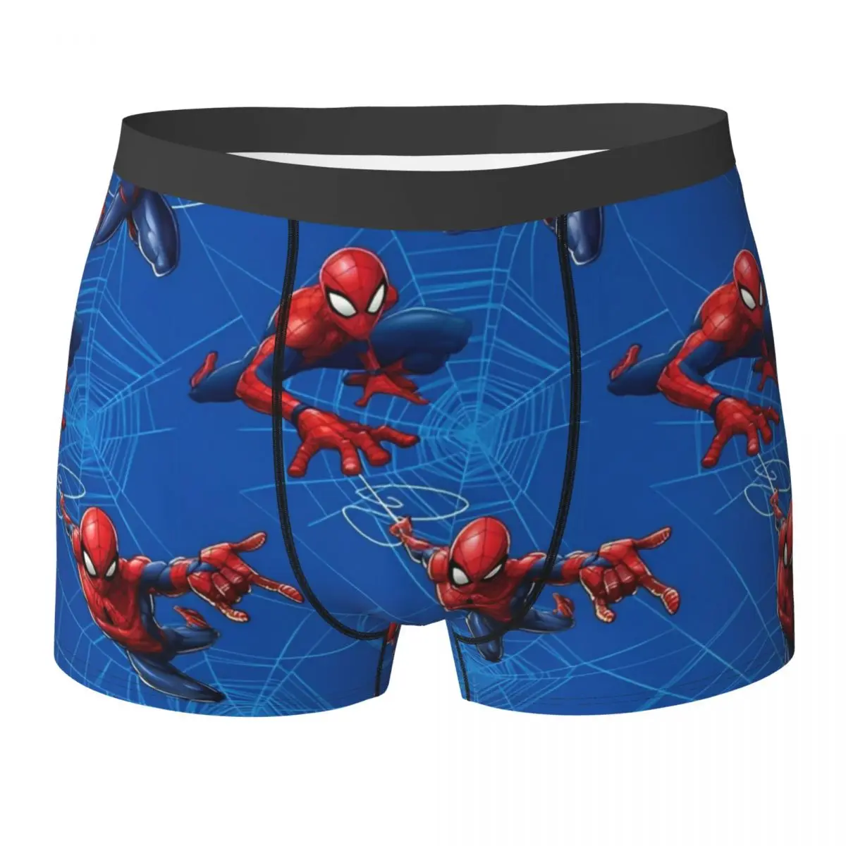 

Custom Spider Man Face Toss With Web On Blue Boxer Brief Underwear Quality Men Soft Boxershorts Custom Plus Size Underpants