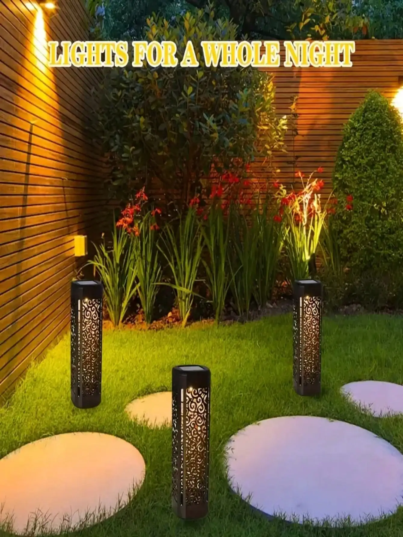 مصباح أرضي للحديقة بالطاقة الشمسية - ديكور مسار LED تلقائي (300 مللي أمبير في الساعة) للفناء والحديقة والمسار والحديقة والشارع والحفلات والمهرجانات #3