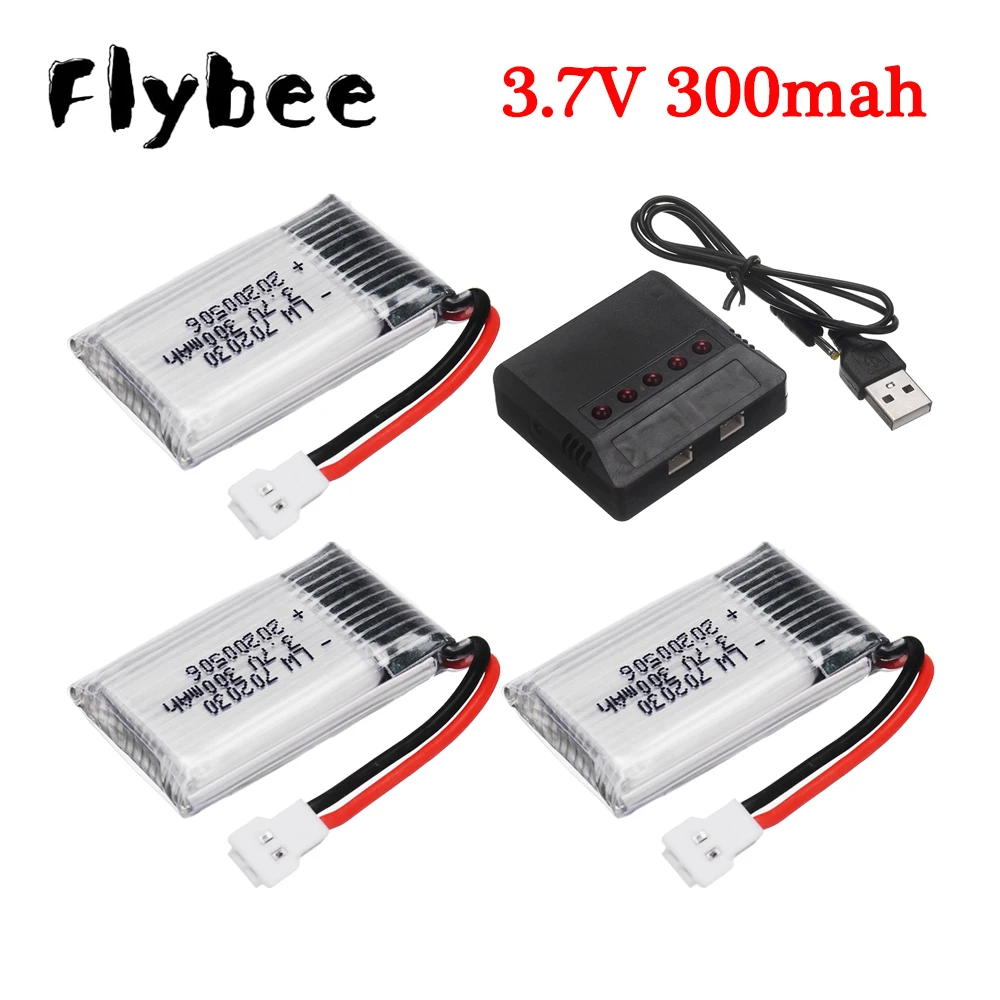 3.7V 300mAH Lipo Battery With Charger For Udi U816 U830 F180 E55 FQ777 FQ17W Hubsan H107 for Syma X11C FY530 RC Drone Battery