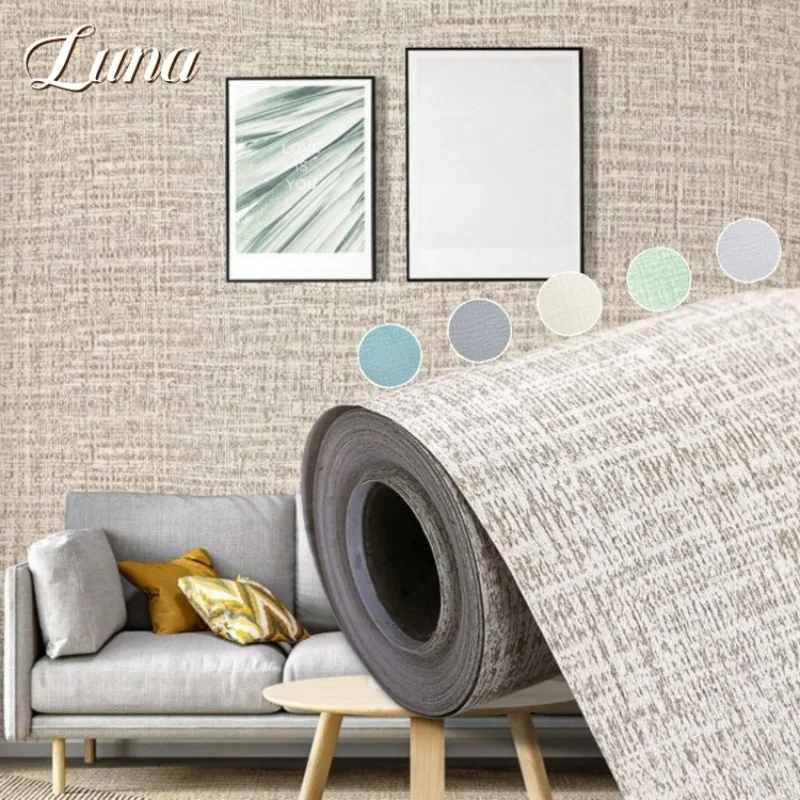 

Имитация льна, контактная бумага, обои, наклейка на стену для спальни, ремонт фона, ПВХ, обои, 10 м * 45 см