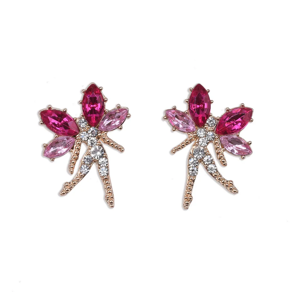 New fashion and creative multi-color elf alloy stud earrings, mini cute super flash diamond earrings for women