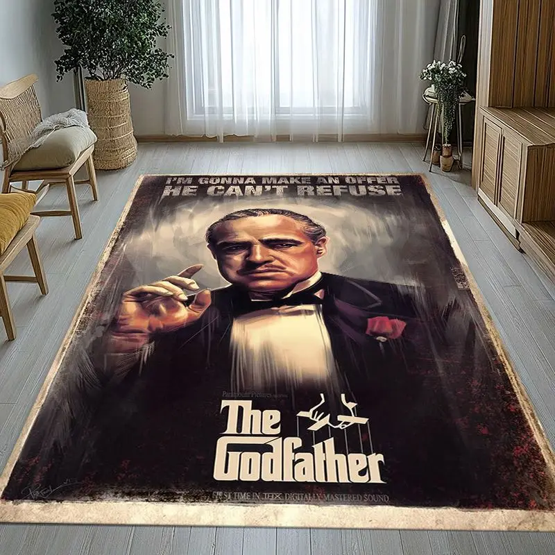 Retro Movie The Godfather Vito Corleone Soft Non-Slip Area Rug for Living Room,Bedroom Playroom Carpet Mat for Sofa,Home Decor