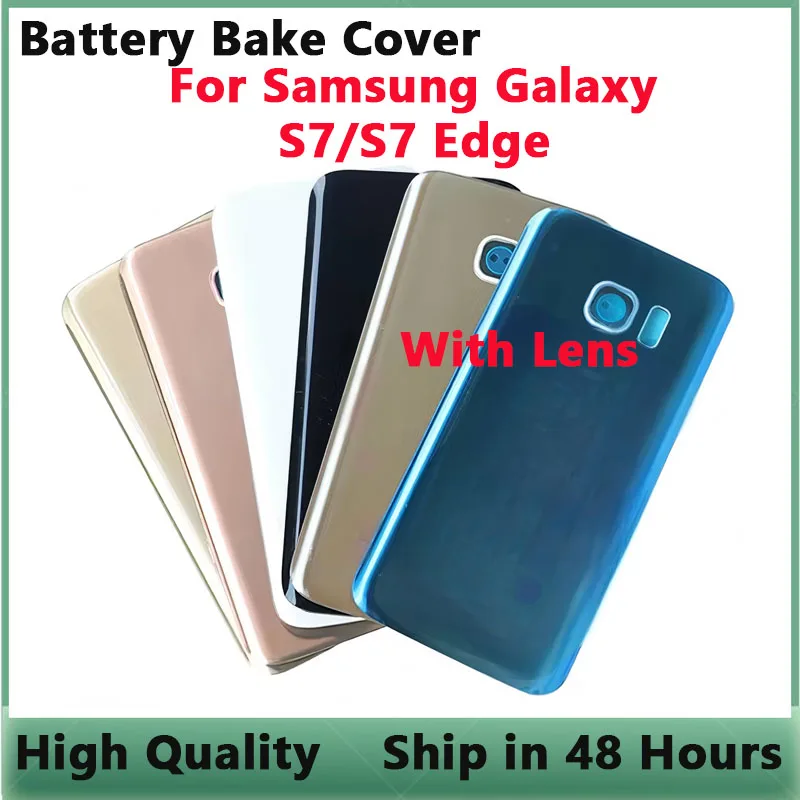 Back Glass Cover For Samsung Galaxy S7 G930 G930F Replacement Rear Glass For Samsung Galaxy S7 edge G935F With Camera Lens