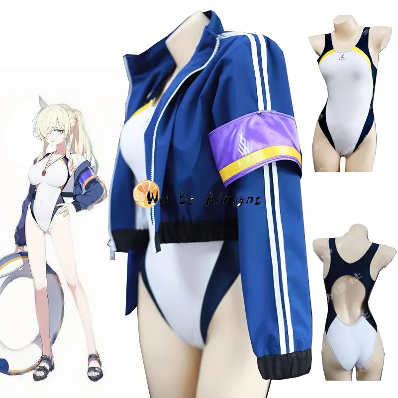 

Game Blue Archive Ogata Kanna Swimsuit Cosplay Costume Swimwear And Coat Uniforms Suit Halloween Carnival Party Role Play Props
