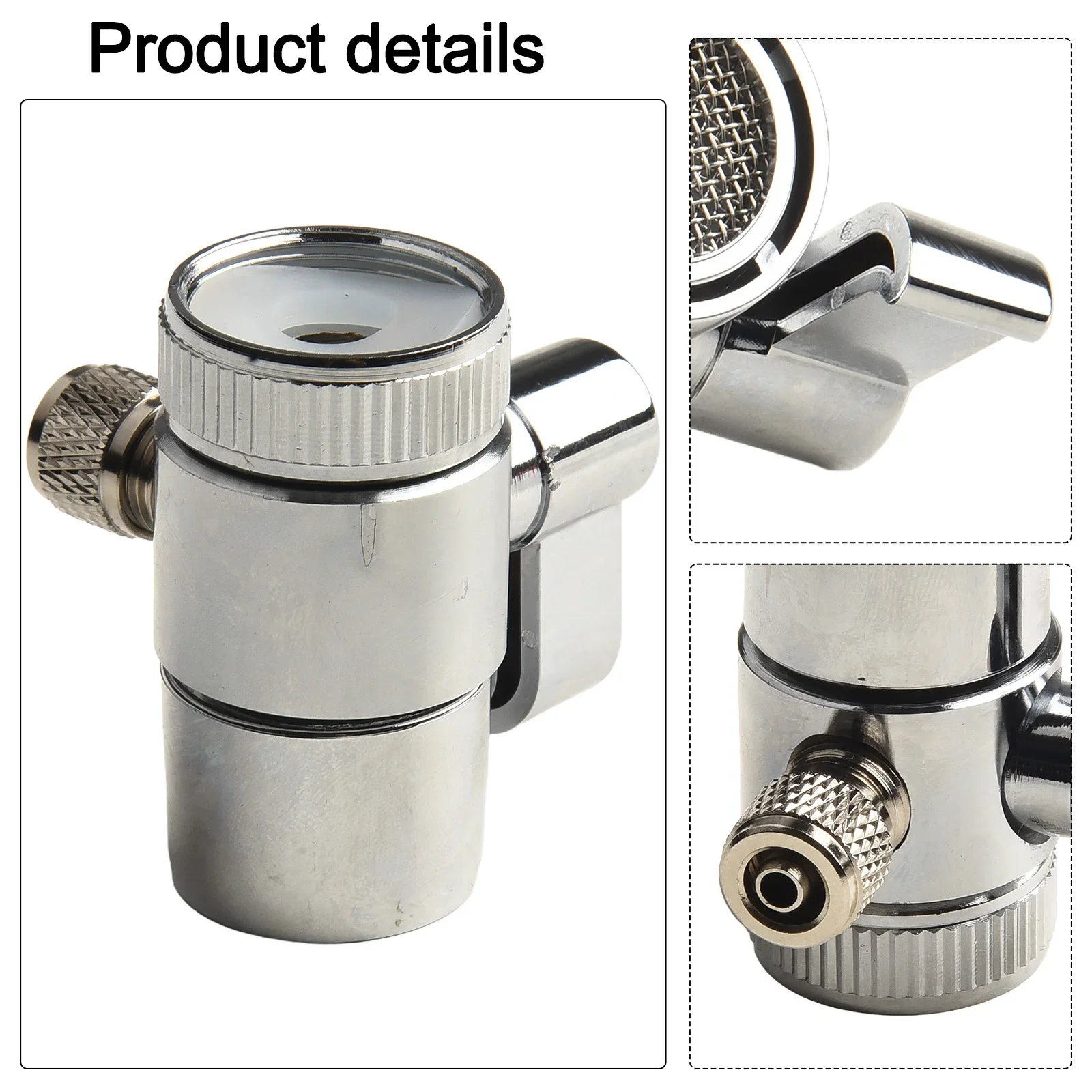 Brass Faucet Diverter Silver Sink Faucet Diverter Valve Water Filter Faucet Diverter Valve Faucet Splitter RO Tubing