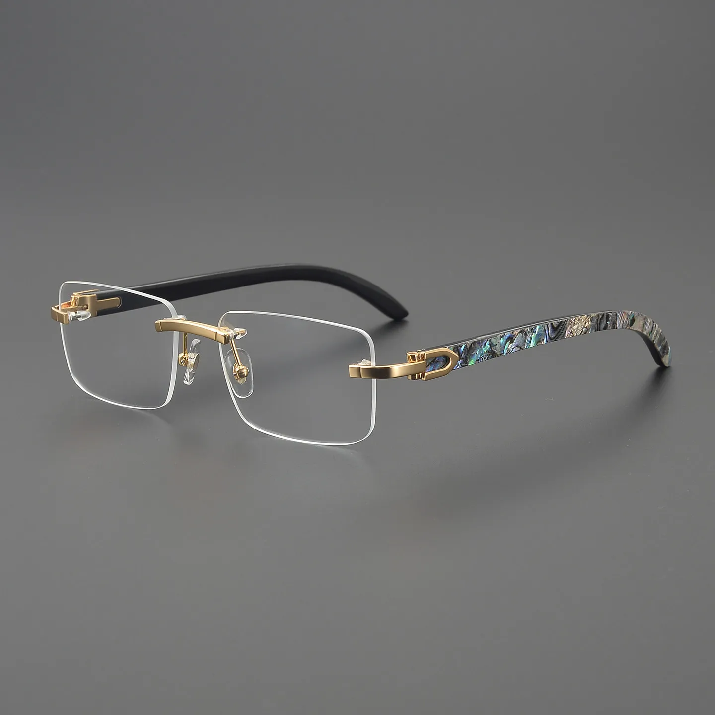 Natural Shells Frameless Glasses for Women Myopia Reading Eyewear Luxury Brand Business Men Optics Prescription Custom Eyeglass