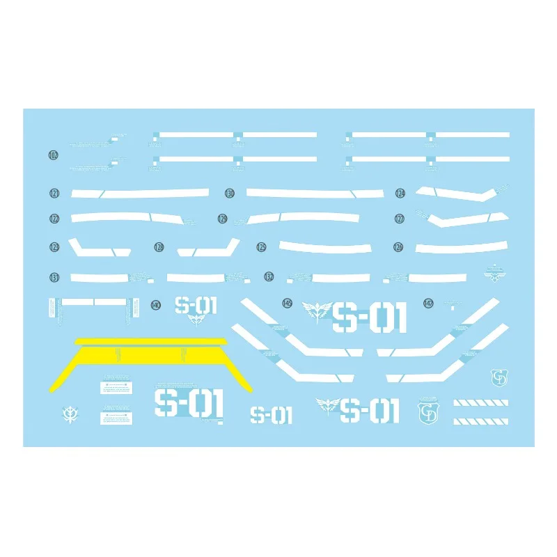 Flaming Snow MG-42 Fluorescent Water Decals For MG 1/100 Neo Zeon MSN-04 Sazabi Ver.Ka High Precision DIY Model Stickers