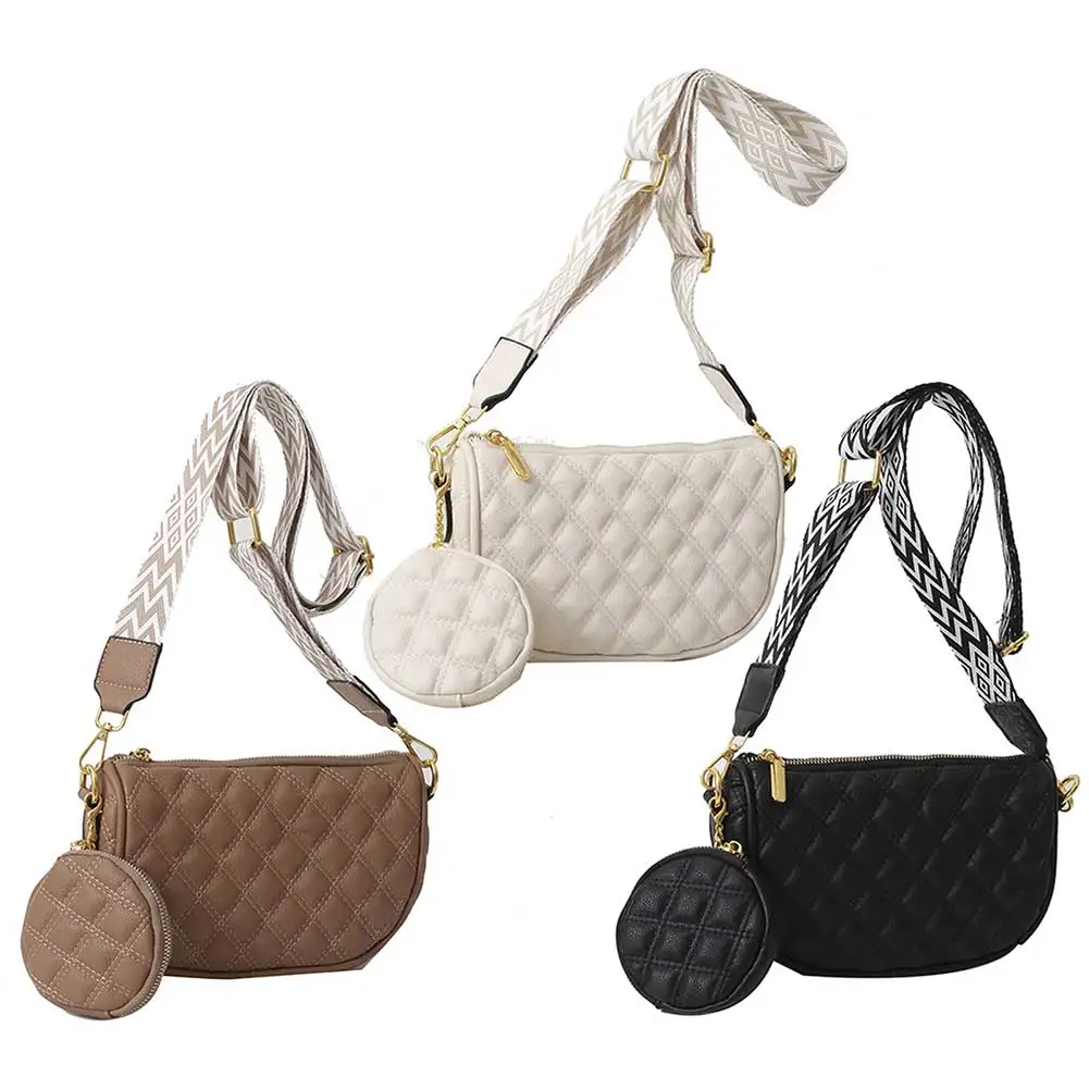 

Women PU Tote Handbag Guitar Strap Top Handle Bag with Coin Bag Fashion Hobo Bag Wide Strap Adjustable Versatile Messenger Purse
