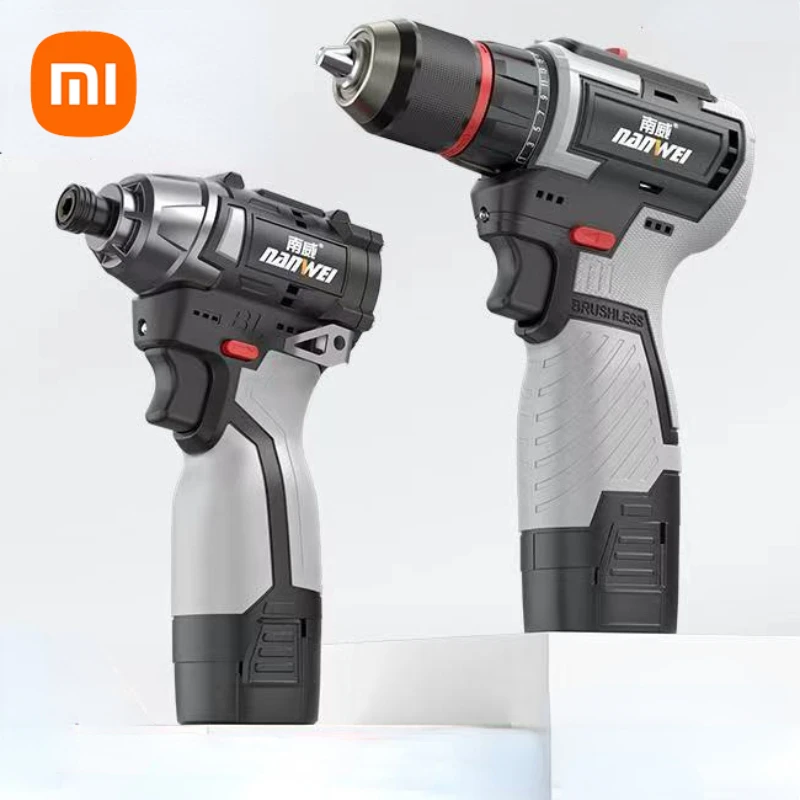 New Xiaomi Nanwei Brushless Lithium Electric Drill 16.8V Rechargeble Electric Drill Brushless Cordless Drill Electric Hand Drill