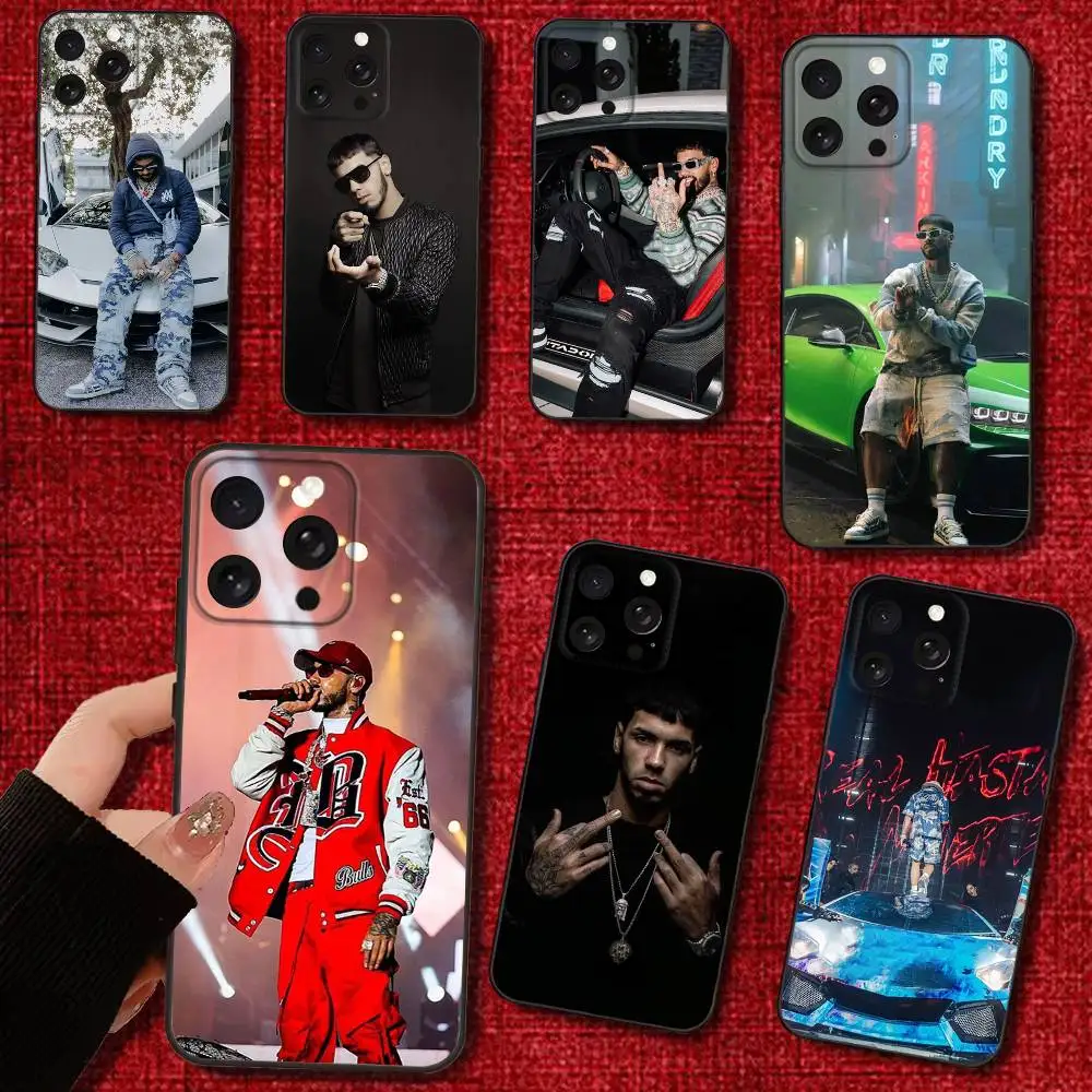 

Rapper A- Anuel AA Real Phone Case For iPhone 16e,16,15,14,13,12,11,Pro,X,XS,Max,XR,Plus,Mini Soft Black Cover