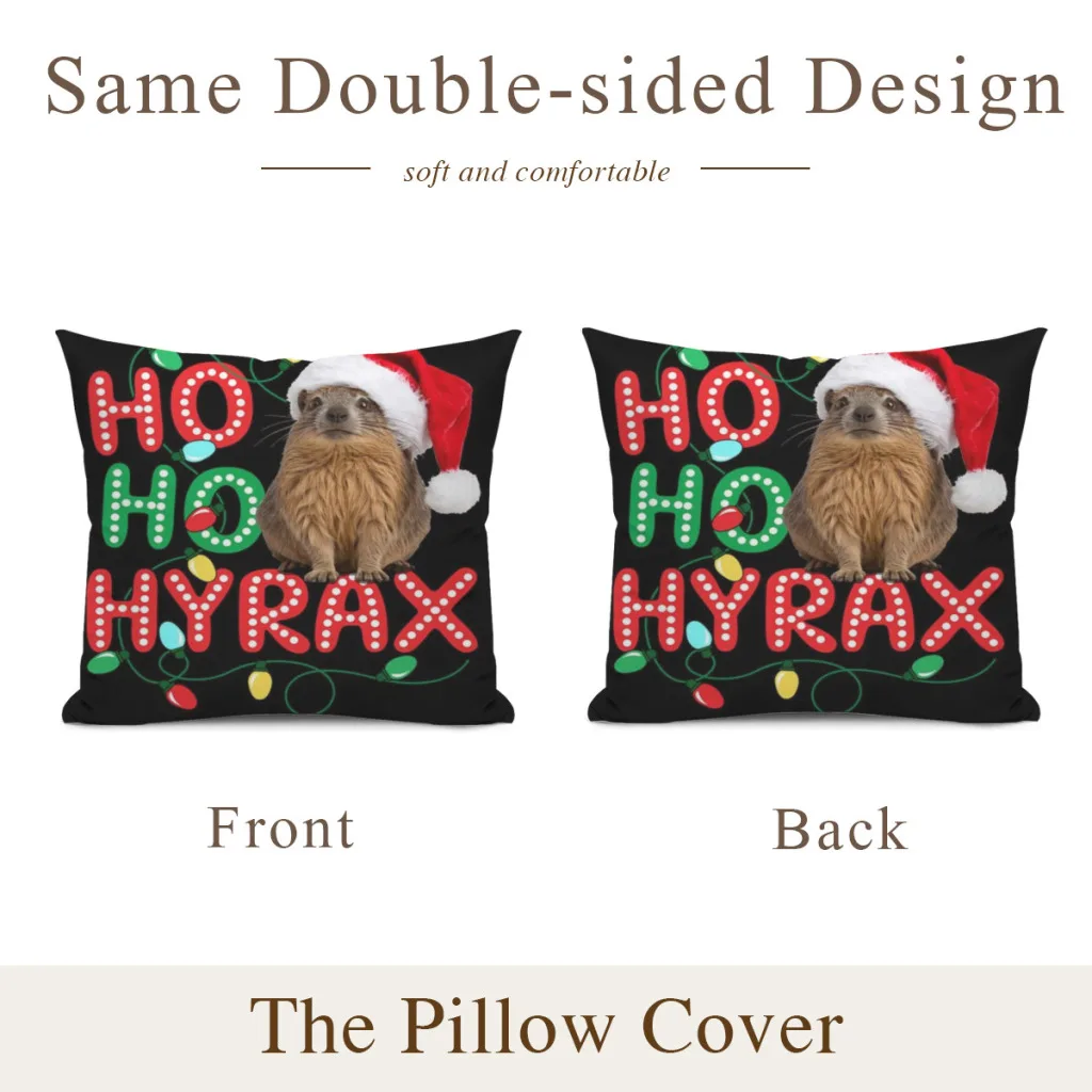 Ho Ho Hyrax Santa Christmas Cushion Office Classroom Chair Cushion Couch Pillow Bedroom Floor Winter Thick