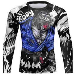 MMA Rashguard Men Kimono Jiu Jitsu T-shirt New 3D Print Bjj Kickboxing MMA Compression T-Shirts Muay Thai Boxeo Fighting Tees