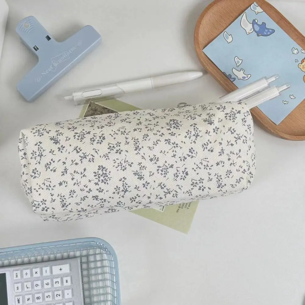 INS Floral Print Pen Bag Large Capacity Multifunctional Pencil Case Stationery Organizer School Office