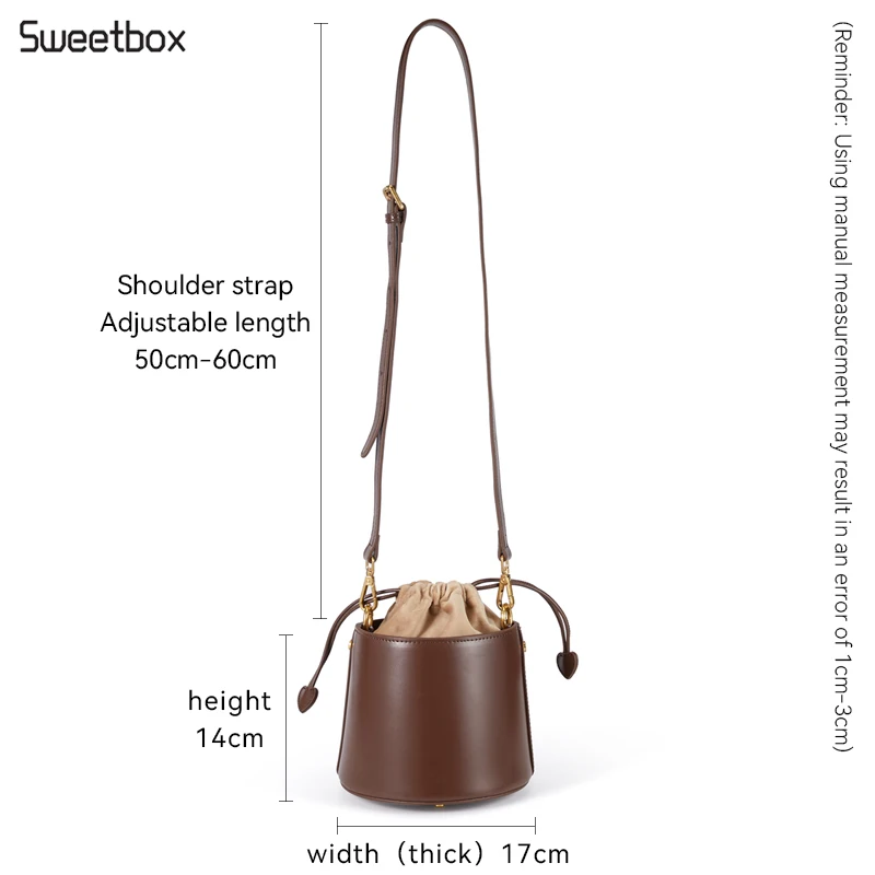 2023 New Mini Bucket Bag Genuine Leather Luxury Designer Handbag Fashion Shoulder Messenger Bag Drawstring Women\'s Bag