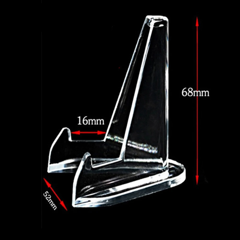 2PCS Acrylic Commemorative Coin Display Stand Transparent Triangle Display Stand Capsule Collecting Holder Home Decorations