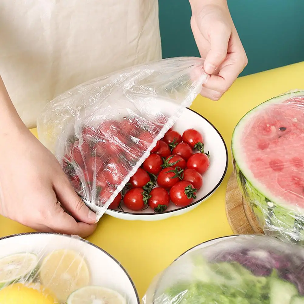 100pcs Disposable Food-Grade Fresh-Keeping Film Covers for Home Use Prevent Odor Transfer in Refrigerator Suitable