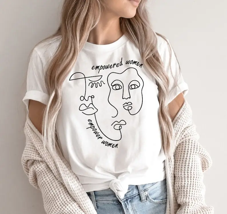 Feminist Shirt Empowered Women Empower Gift Feminism Woman Tee Women Gifts Harajuku Short Sleeve Casual Aesthetic Clothes