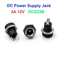 1/3Pcs 5.5mm 2.1mm DC Power Supply Jack Socket Female Panel Mount Connector 3A 12V Terminals Nuts Plug Adapter Snap-in DC Socket
