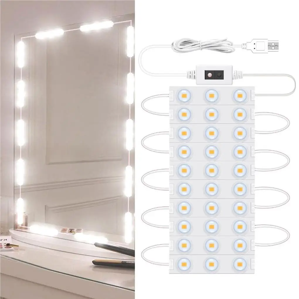 LED Spiegel Licht Waschtisch lampe Beleuchtung Kunststoff Make-up Lichter Badezimmer