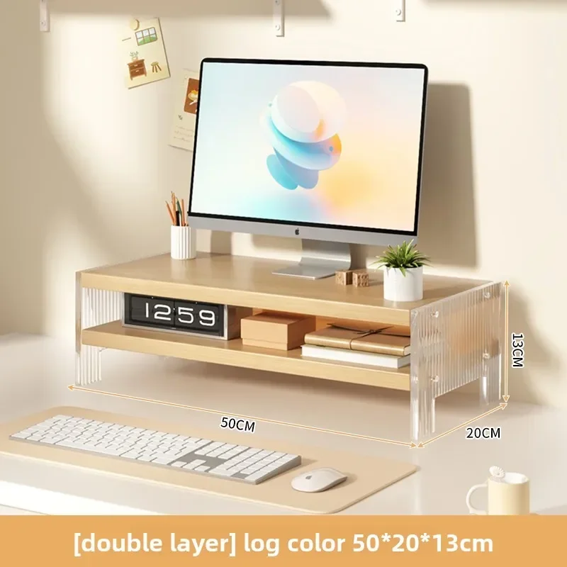 Acrylic Desktop Cuter Elevation Stand Home Office Desk Storage Organizer Platform Cuter Monitor Prop Up