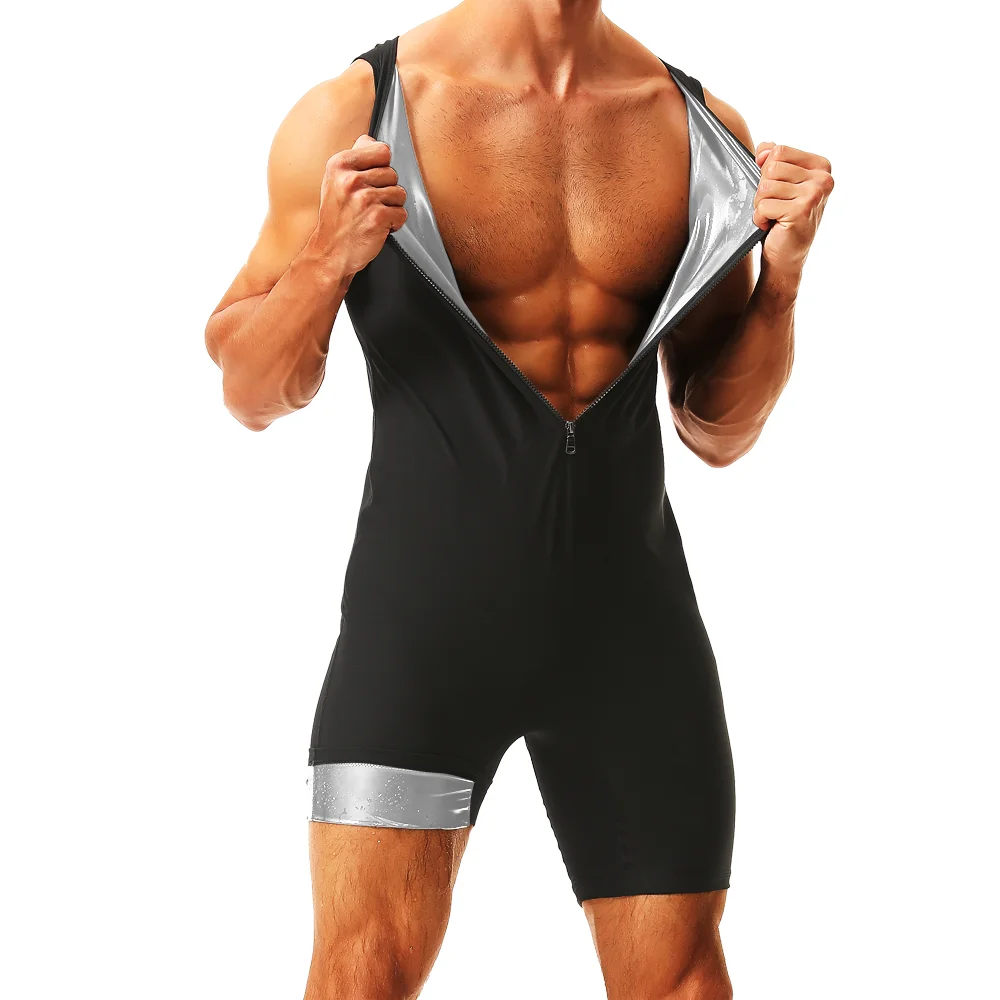 Men Sweat Sauna Bodysuits Waist Trainer Hot Thermal Slimming Body Shaper Corset Belly Control Gym Fitness Fat Burning Shapewear image 3