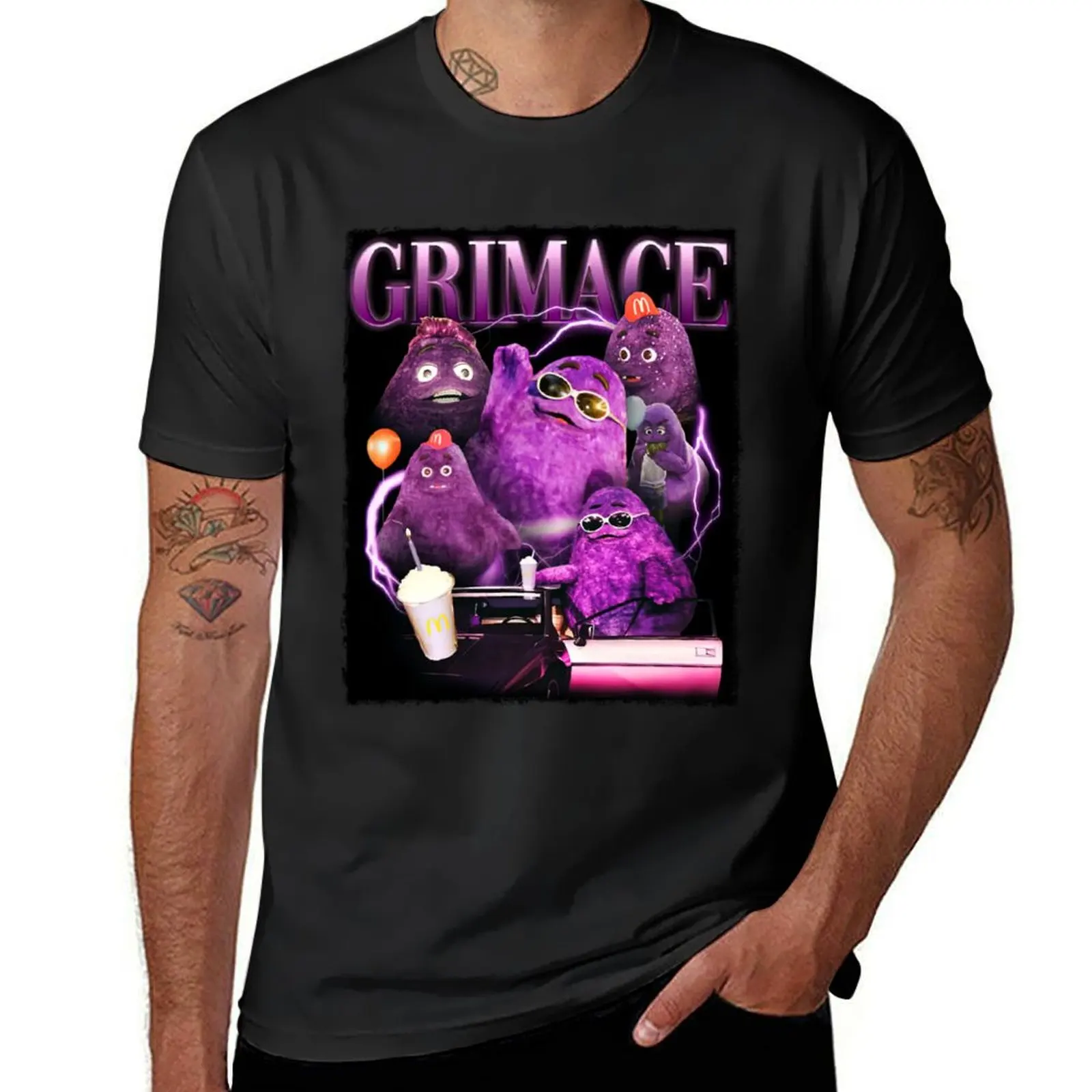 

Grimace in 90s, Y2k Style Tribute T-Shirt Short sleeve tee plain vintage anime shirt mens graphic t-shirts anime