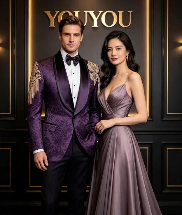 Hand Embroidered Black Damask Jacquard Men Suits Customized  Shoulder Embroidery Groom Wedding Tuxedos 2 Pieces Sets Ropa Hombre
