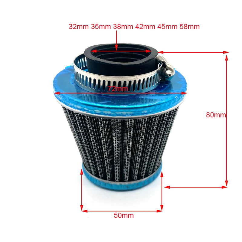 1pcs Universal 32mm 35mm 38mm 42mm 45mm 58mm Mushroom Head Carburetor Air Filter Cleaner For  ATV UTV Quad Dirt Pit Bike