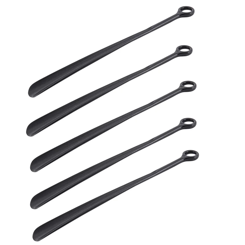 AS96-5 Calzador de plástico con mango extra largo de 18,5 pulgadas, calzador flexible, fácil y resistente, ayuda antideslizante, 1 color negro