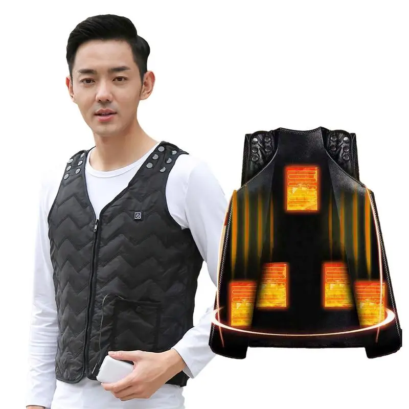 Heated Vest Electric USB Heating Vest Thickened Lightweight Adjustable Size For Outdoor Activities(Battery Not Included)