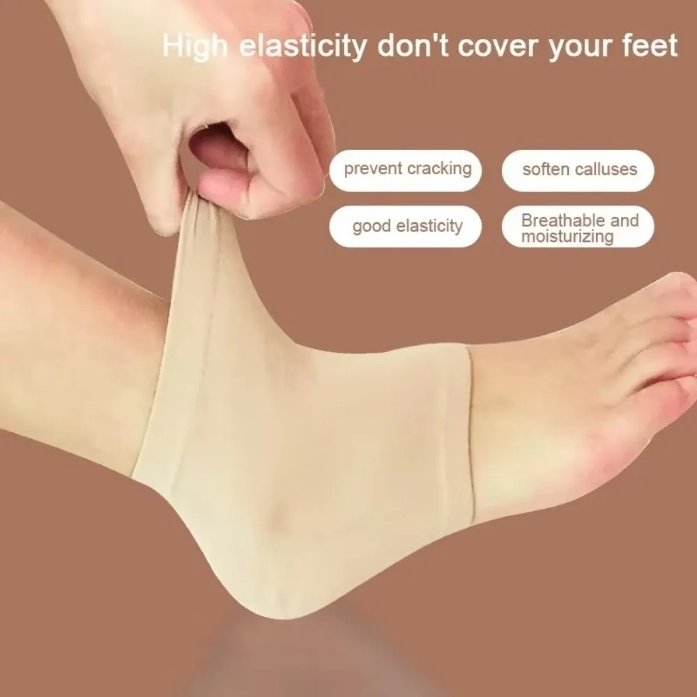 

1 Pair Remove Dead Skin Silicone Heel Protective Cover Anti Cracking Reusable Foot Care Socks Pain Relief Anti-Crack Pad