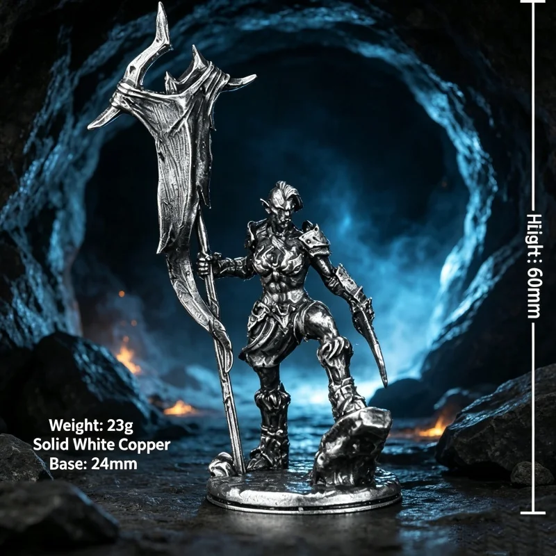 Orc Warrior Miniature Metal Figurine Fantasy Tabletop Wargame RPG Mini Statue Desktop Collectible Gift For Hobby Gamers